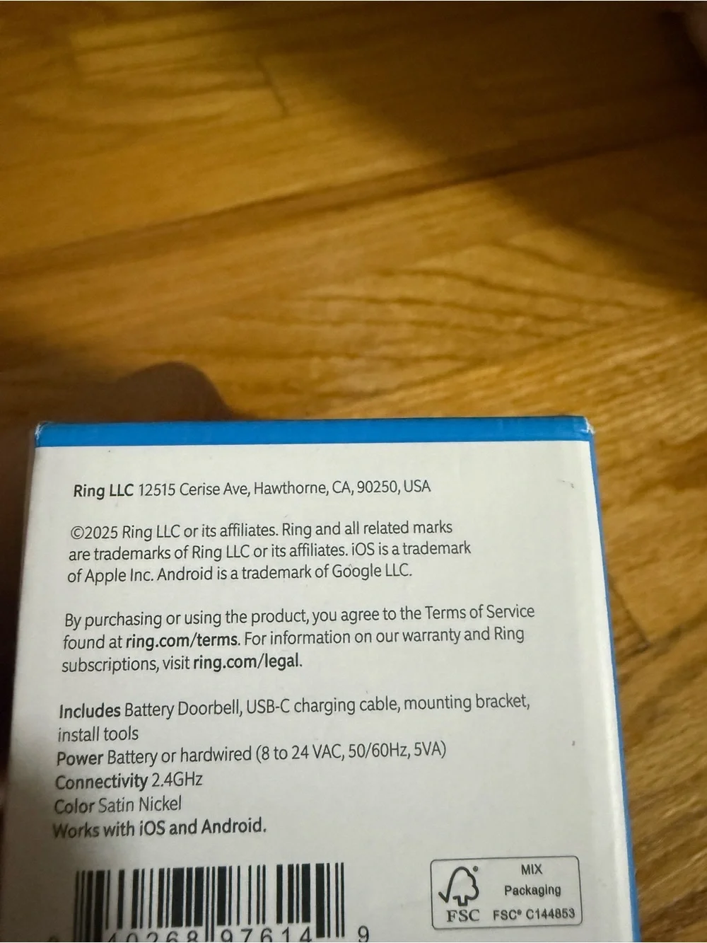 Ring Battery Doorbell Brand New Seal on